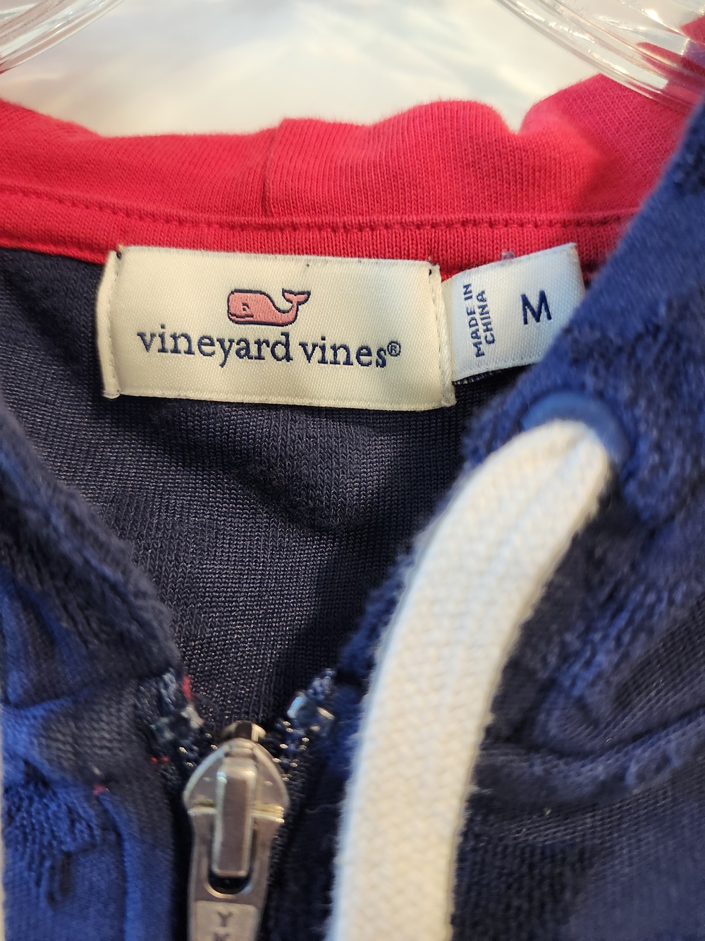 Vineyard Vines Navy Blue Textured Zip Hoodie - Picture 4 of 4